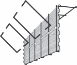 For høyder over 900 mm anbefales recostal 2000 Z eller 2000 D. Alternativ 2 recostal 2000 D for høyder opp til 2 m m/støttebøyler av armeringsjern på utsiden av stenge.