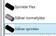 5. Sprinkler Merk at det er en egen stålrørserie for sprinkler. Sprinklerledninger har litt andre innvendige mål enn normale stålrør.