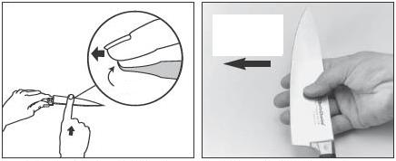 Flytt fingrene på tvers og bort fra eggen Råegg Figur 4. opparbeid en tydelig råegg langs hele lengden før ståling foretas i steg 3. Figur 5.