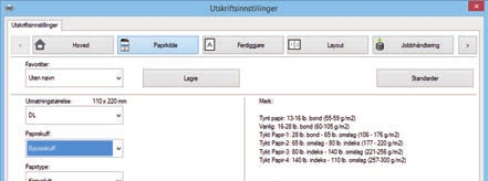 SKRIVER 4 Klikk på [Skriv ut]-knappen. Utskriften starter. SKRIVE UT PÅ KONVOLUTTER tmaterskuffen kan brukes til utskrift på konvolutter. () (2) (3) () Klikk på [Papirkilde]-fanen.