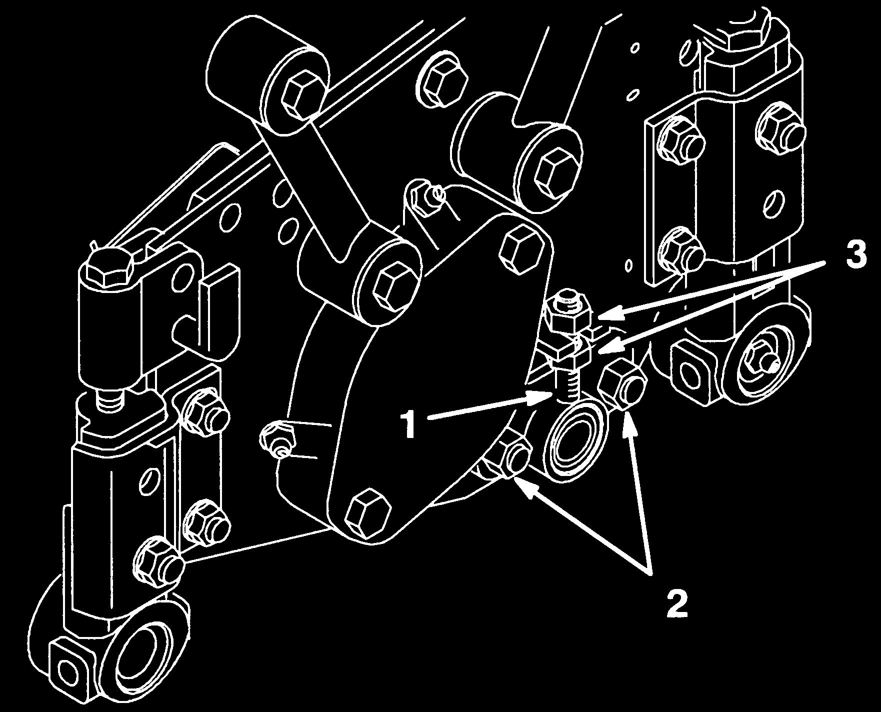 Fjern motvektene fra endene på klippeenhetene. 6. Løsne de to låsemutterne som fester motstålets justeringsknott til klippeenhetens sideplate (fig. 5). Figur 3. Justeringsknott på motstål 2.