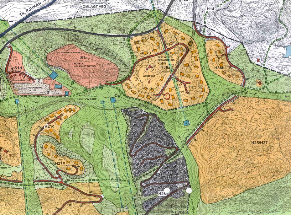 Hovedpoenget med illustrasjonsplanen var å vise sammenheng mellom område H28 og det øvrige utbyggingsområdet, spesielt med hensyn til