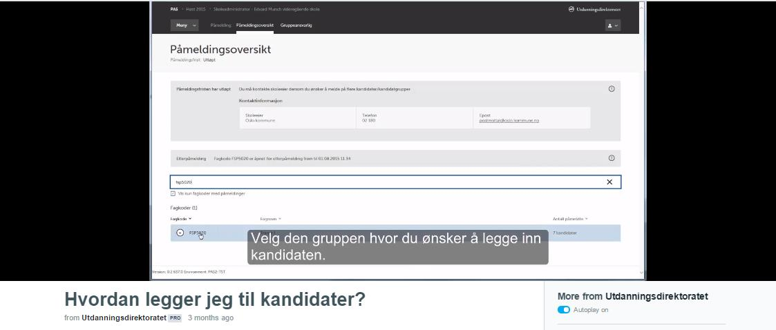 Det er laget veiledningsfilmer om utvalgte funksjoner for