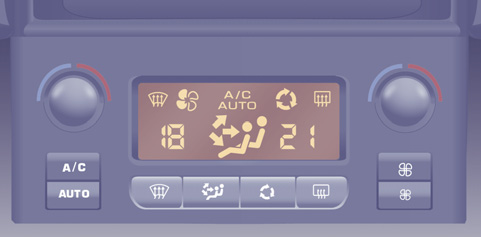 Ventilasjon Når motoren er kald, for å unngå for kraftig spredning av kald luft i kupeen, vil klimaanlegget nå sitt optimale funksjonsnivå progressivt.