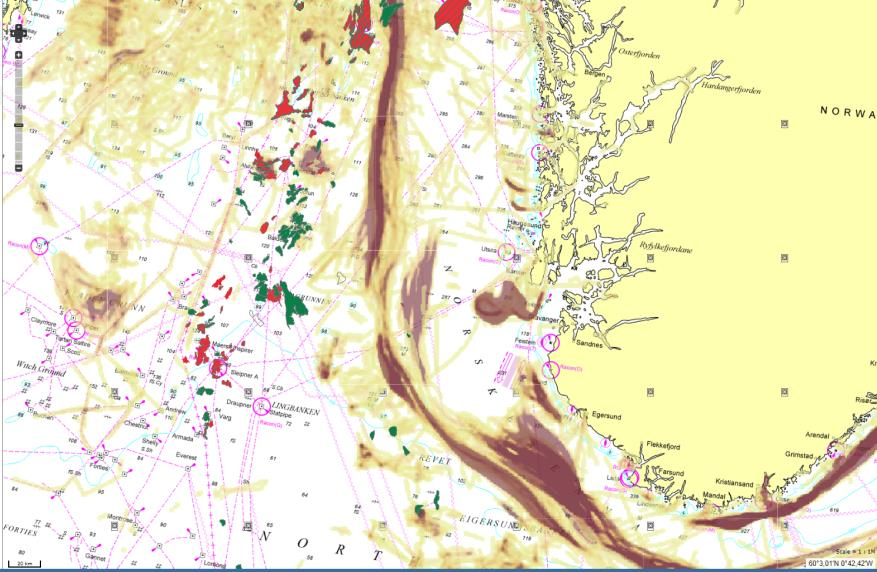 26.05.26 Figur 8-2 viser sporingsdata for fiskeriaktivitet nær Edvard Grieg i tredje kvartal for årene 21 23.