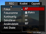 1. I REC-modus, trykk på [MENU]. Dette fremviser menyskjermen. 2. Bruk [4] og [6] til å velge menyen som inneholder kategorien du ønsker å konfigurere. 3.