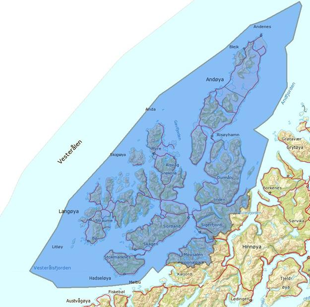 Vannområde Vesterålen Andøy, Bø, Hadsel, Sortland og Øksnes 281 vannforekomster Påvirkninger fra VA sektoren: Elver 28