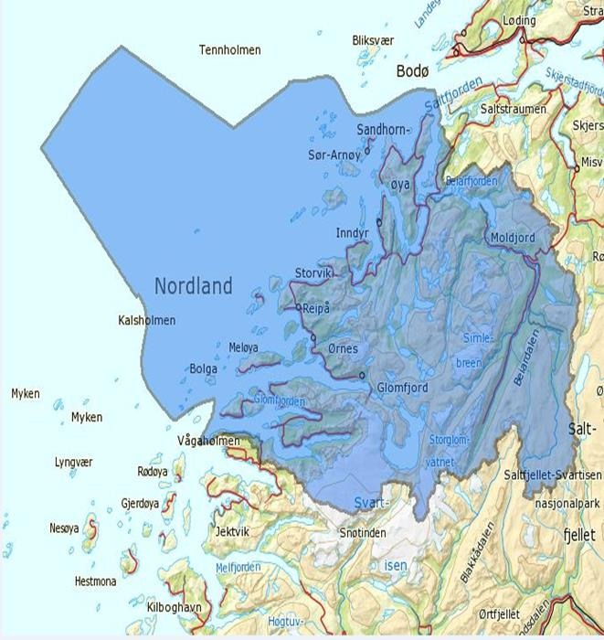 Vannområde Sør-Salten Beiarn, Gildeskål og Meløy 153 vannforekomster Påvirkninger fra VA