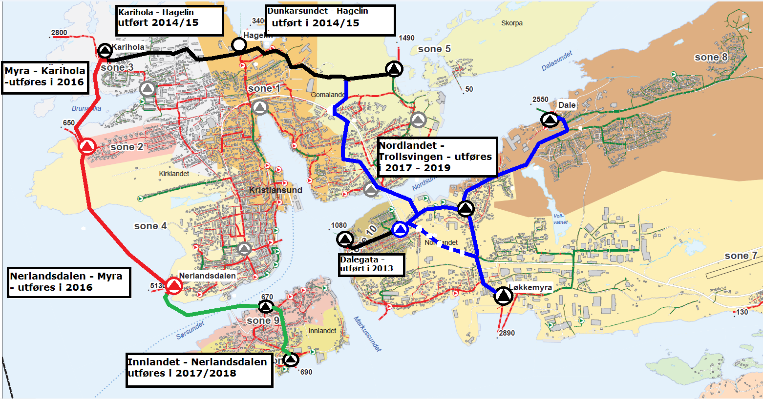 3 - Planlegging og bygging av nye overføringsanlegg Det legges opp til en trinnvis utbygging jfr.