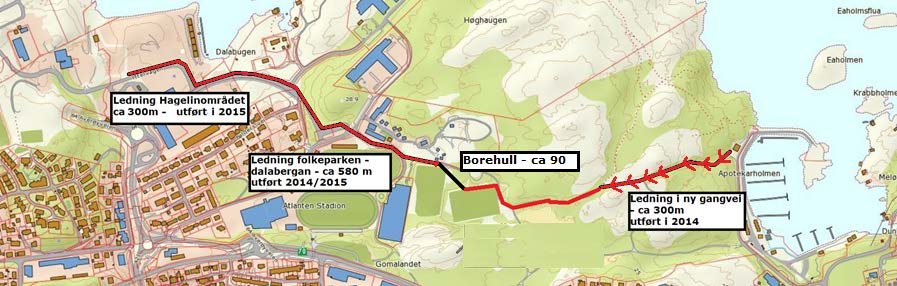 Overføringsledning fra øst Arbeidene utføres av kommunen i egenregi.