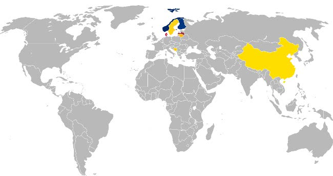 VIPS internasjonalt Sverige brukeravtale inngått i 2016 Latvia test av modeller 2016 Bosnia og Herzegovina HERD prosjekt 2013-15 Kina bilateralt prosjekt 2014-17 Danmark, Finland,