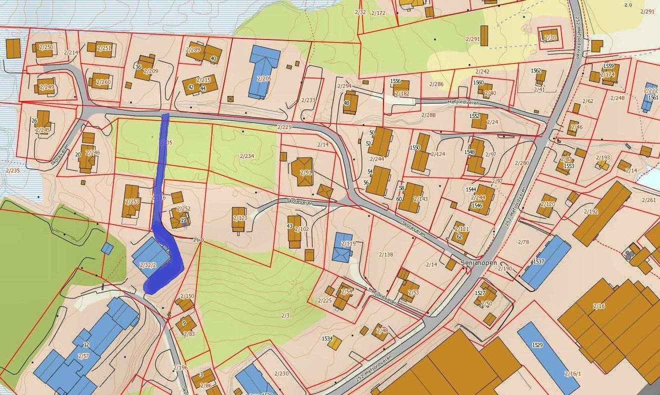 Rode 7 «Gangvei» fra skoleveien til Berg skole og ungdomshuset Havørn.