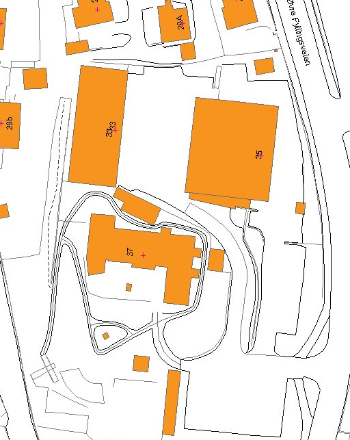 Garasje Hjelpemiddelhuset 1. Damsgård barnehage 4. 5. 2. 3.