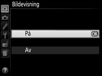 For å oppheve et valg markerer du elementet og trykker på 2. For å gå tilbake til avspillingsmenyen, trykker du på J.