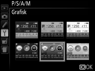 og M. Klassisk (0 170) Grafisk (0 6) 1 Velg et alternativ for opptaksfunksjon.