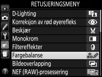 Lage retusjerte kopier Lage en retusjert kopi: 1 Vis retusjeringsalternativene. Marker ønsket element på retusjeringsmenyen og trykk på 2. 2 Velg et bilde.