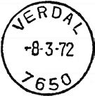 Stempel nr. 13-1 Type: I22N Fra gravør 08.03.1972 VERDAL Innsendt Registrert brukt fra 6-5-83 IWR til 27-3-98 TK Stempel nr. 13-2 Type: I22N Fra gravør 08.03.1972 VERDAL Innsendt Registrert brukt fra 17-10-77 IWR til 18-10-06 AB Stempel nr.