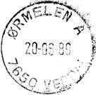 2 Type: I22N Fra gravør 30.06.1975 ØRMELEN Innsendt VERDAL Registrert brukt fra 21-2-81 IWR til 4-12-92 TK Stempel nr.