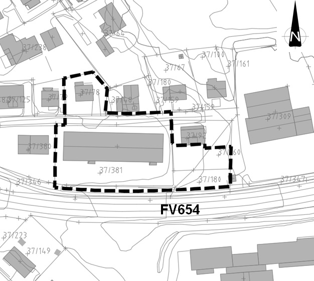 1 Lokalisering Planområdet ligg like ved fylkesveg 654 på Myklebust i Herøy kommune. 4.