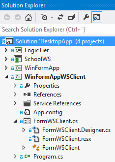 3-layer (Logical) Examples in Visual Studio Your Solution in Visual Studio may