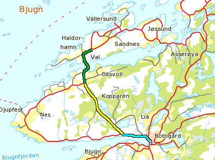 Fv 721 HP 1 Km 0,8 12,4 i Sør-Trøndelag ÅDT 2014: km 0,8 3,0: 2160, 0% lange km 3,0 8,6: