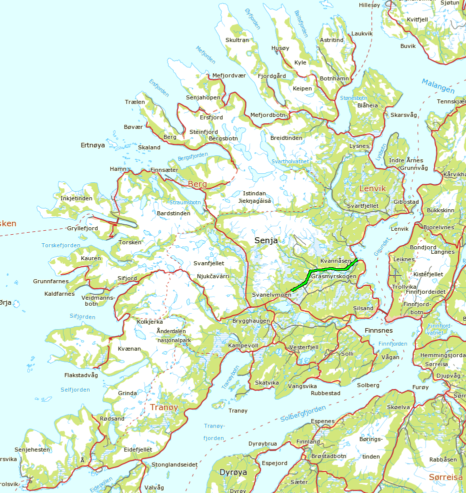 Fv 229 HP 2 Km 0,0 10,1 i Troms ÅDT 2014 Km 0,0 4,6: 145, 10%