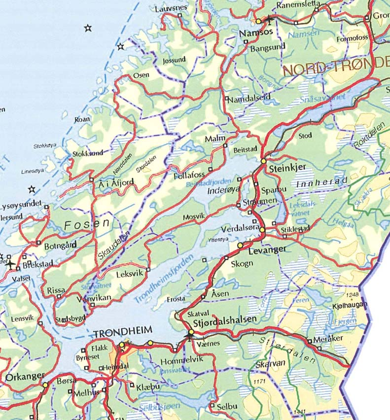 Planområdet Influensområde: Influensområdet vil være vesentlig større enn planområdet. Tiltakene innvirker på hele riksvegruta E6 Trondheim - Bodø, med arm E14 til Storlien.