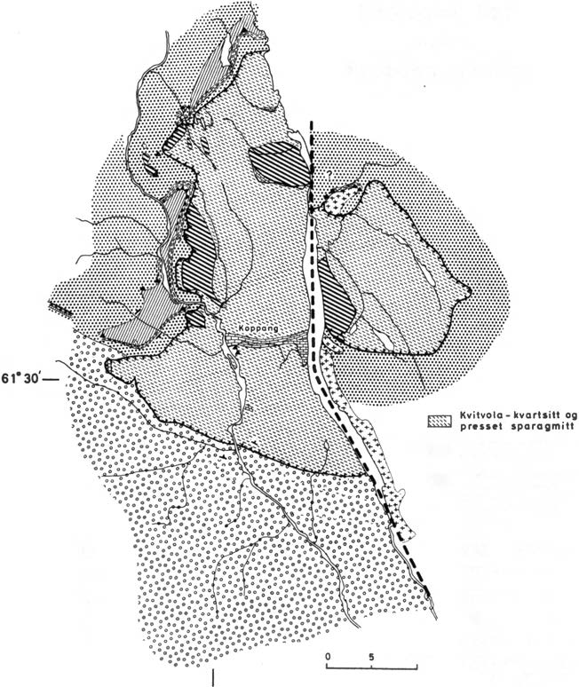 314 KNUT BJI'IRLYKKE Geolog i sk kart over Koppang-området N l 11"00' 10km :i;ea a!!::rt er : r ::i;:.:::::t r Gabbroide berg art r. bas alt.