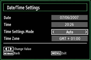 USB disk information will be displayed: Configuring Date/Time Settings Select Date/Time in the Settings menu to configure Date/Time settings. Press OK button.