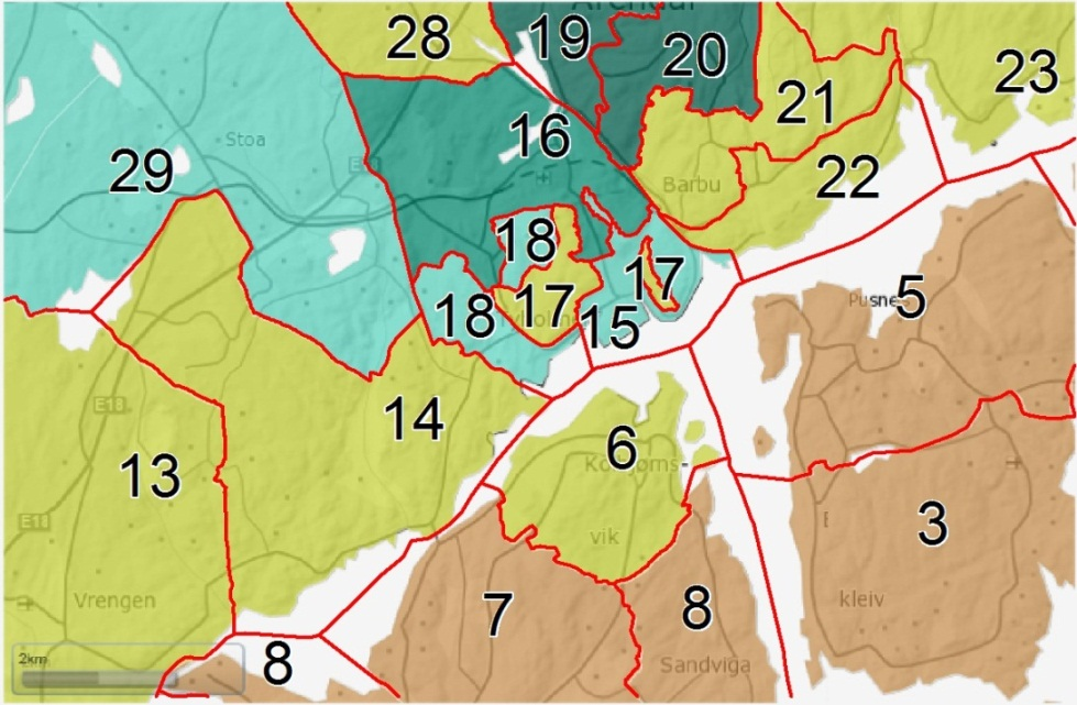 Personer 30-39 år med grunnskoleutdanning Arendal 19,7% Norge 17,0%