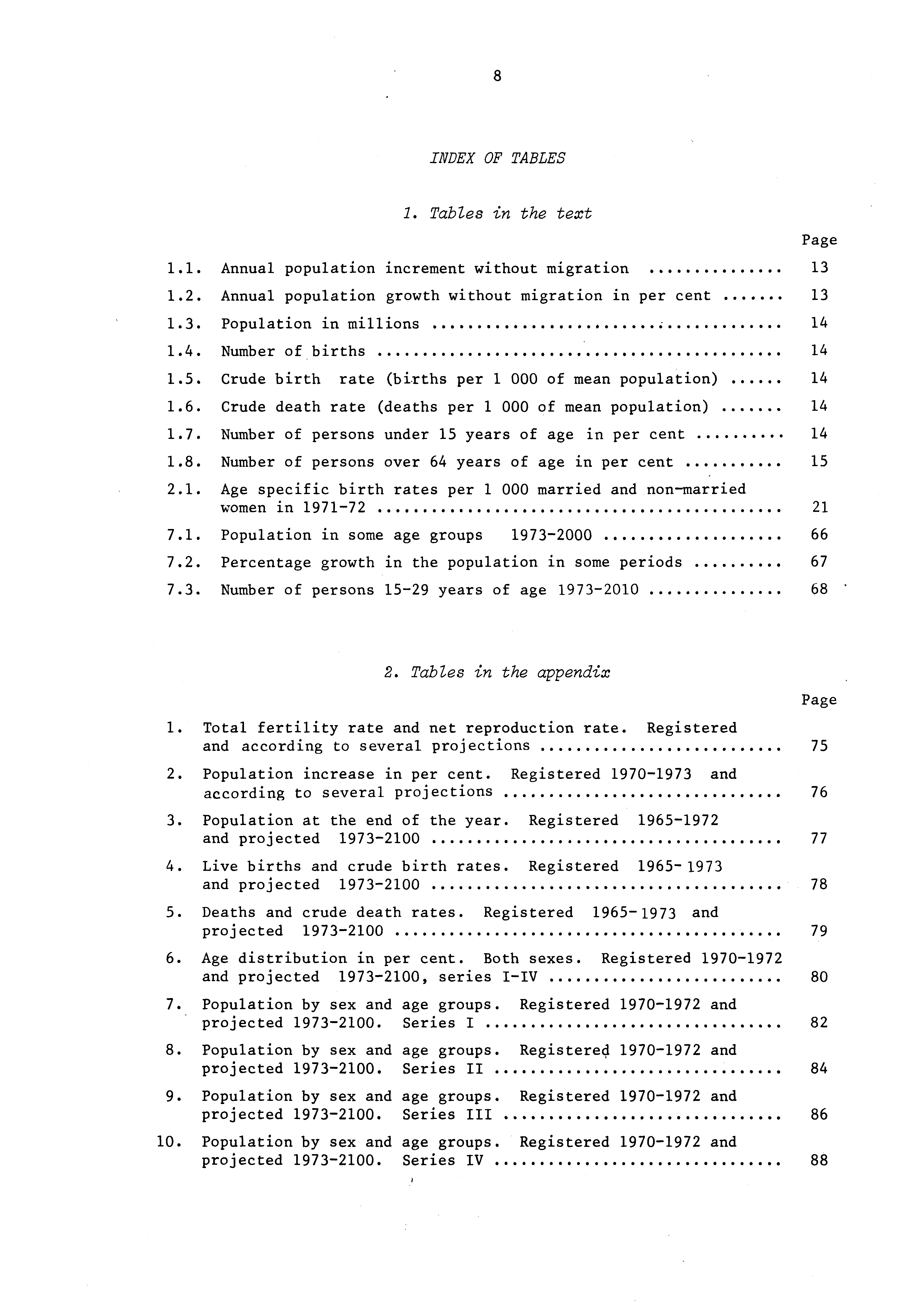 8 INDEX OF TABLES 1.