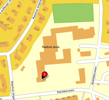2 3 Beskrivelse av plassering Rødtvet skole har adressen Sandåsveien 1, 0956 Oslo og ligger nord i Oslo kommune.