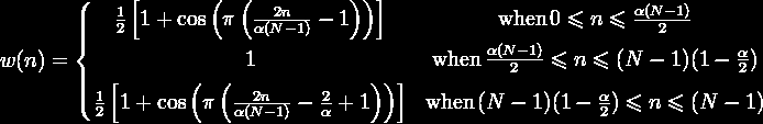 Vindusfunksjoner Det finnes mange typer vindusfunksjoner. Ofte defineres de i D og utvides til 2D ved matrisemultiplikasjon.