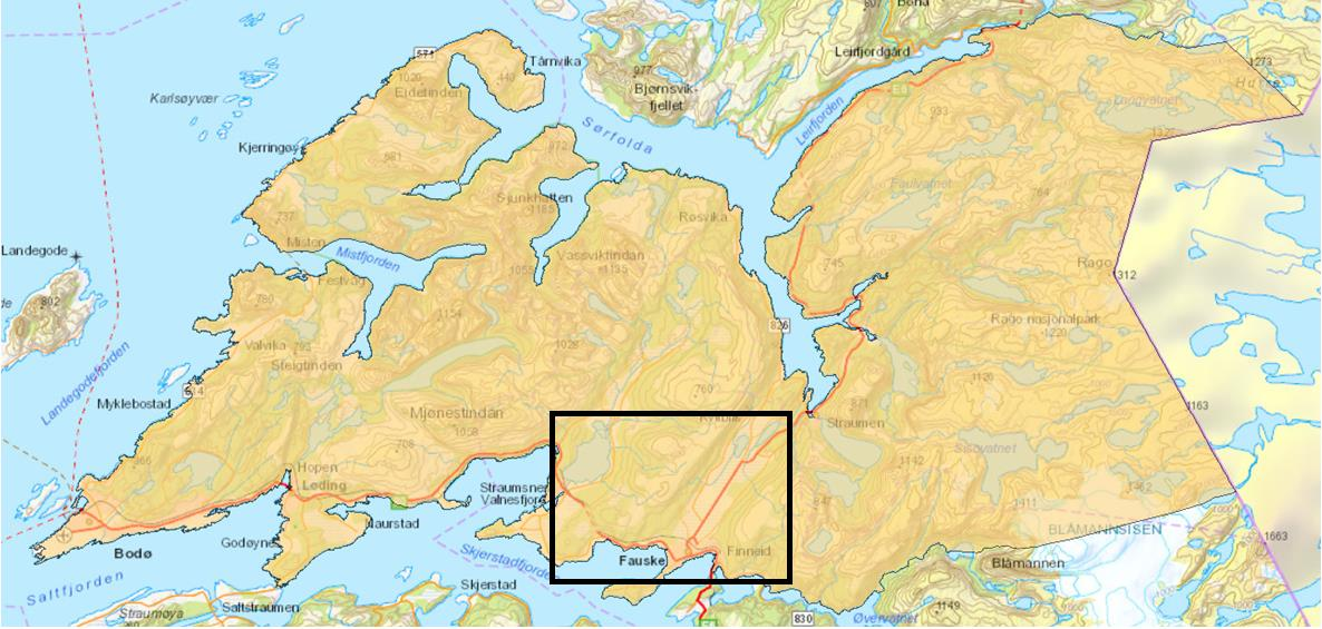 høyre viser eiendomsstrukturen i Fauske