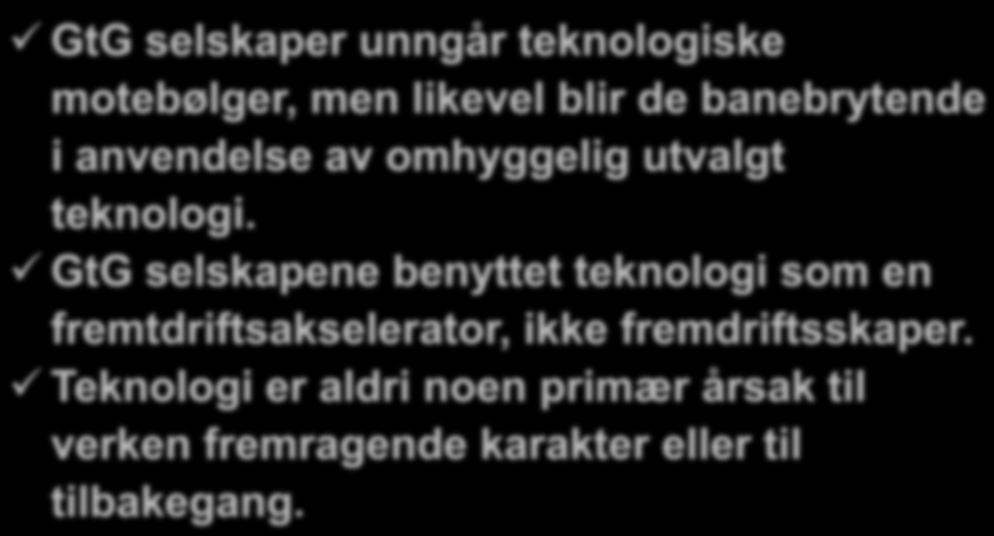 Teknologi akseleratorer GtG selskaper unngår teknologiske motebølger, men likevel blir de banebrytende i anvendelse av omhyggelig utvalgt teknologi.