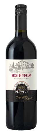 RØDVIN Mamma Piccini Rosso di Toscana Toscana, Italia God fruktsmak av søte kirsebær og litt krydder.