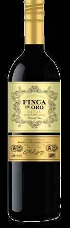 RØDVIN Finca de Oro Rioja, Spania God fruktaroma i retning av skogsbær og syrlige kirsebær med hint av vaniljekrydder. Behagelige integrerte tanniner. Smaksrik drikkevin.