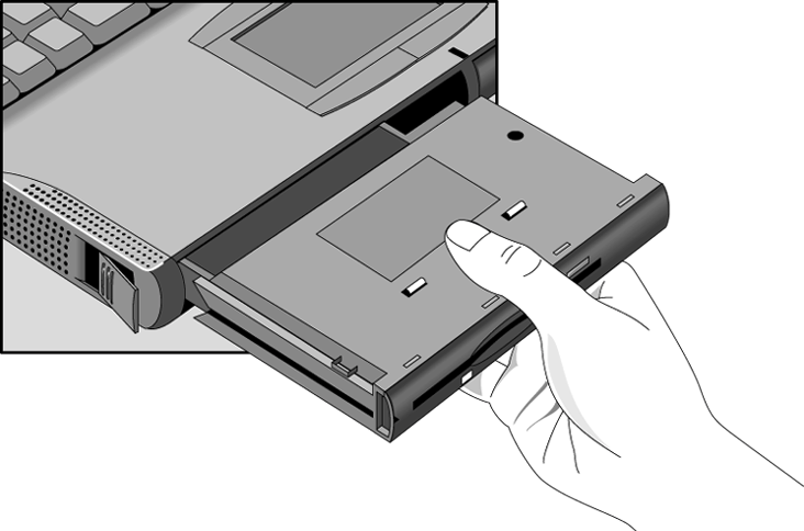 Etablere forbindelser Bruke OmniBook-innpluggingsmoduler 5. Ta tak under modulen og dra den ut. 6.