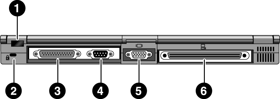 Etablere forbindelser Koble til eksterne enheter Identifisere kontakter for eksterne enheter Illustrasjonen nedenfor beskriver tilgjengelige kontakter for eksterne enheter.