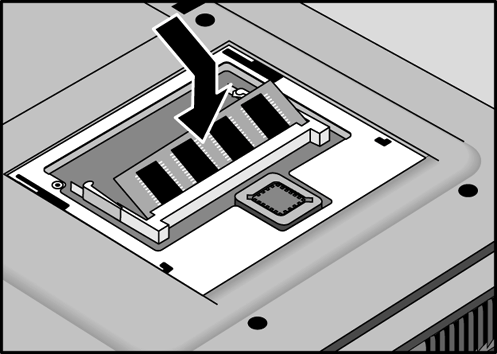 Utvide OmniBook Installere en RAM-utvidelsesmodul Installere en RAM-utvidelsesmodul OmniBooks datamaskinbrikker er ekstremt følsomme for statisk elektrisitet.