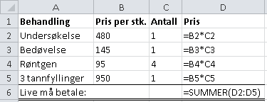 relative celleadresser 70 Desimalform Brøkform Prosentform 10 % 0,1 1 10 0,2