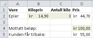 hele kroner, altså 0 siffer etter komma.