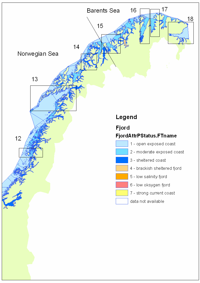 ........ Macrofauna and Flora - Two Stations (dots) in each Water Type (Water Types Refers to Legend above)