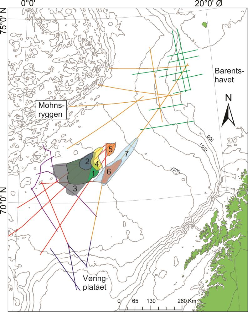 Kapittel 4 Resultater 4.3.6 Enhet GIV Enhet GIV er avgrenset av Reflektor R7 og Havbunnsreflektor R0 (Fig. 4.11), og er kartlagt i hele studieområdet (Fig. 4.24).