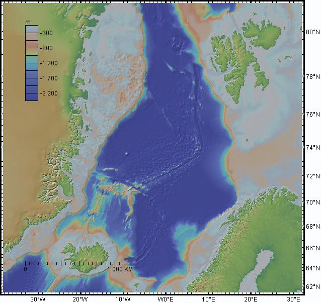 Havdyp Kapittel 1 Introduksjon 1. INTRODUKSJON Norske-Grønlandshavet er dyphavet mellom Norge og Grønland, og er bundet i sør av Grønland-Skottlandryggen og i nord av Framstredet.