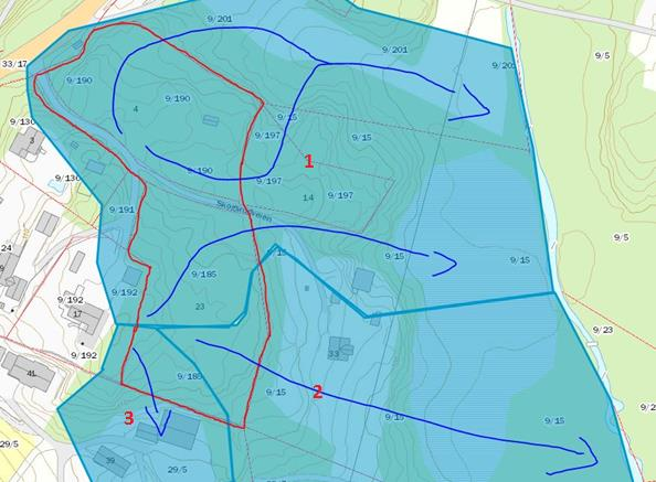 Side 4 av 16 AVRENNING FRA PLANOMRÅDET 3.1 Dagens situasjon Planområdet er i dag stort sett grøntareal med unntak av Skogsrudveien.