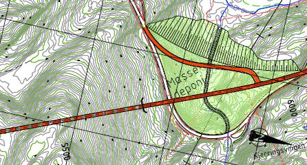 Figur 26) er like i de tre alternativene samt alternativ 1. Påhugget ved Kyrkjebjørgo ligger i en skrånende fjellskjæring med lite plass mot eksisterende veg (jfr. figur 22).