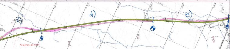 37 Figur 31: Delstrekning d) kan bygges ut mens trafikken går normalt på eksisterende E16. e) Delstrekning e) medfører i stor grad bygging av ny veg på østsiden av eksisterende veg.
