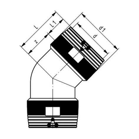 Elektrobend 45 PE 100 SDR 11 Electrofusion elbow 45 PE 100 SDR 11 NRF d d 1 L L 1 z Vekt nr mm mm mm mm mm kg 244 70 11 32 44 44 36 8 0.087 244 70 12 40 54 50 39 11 0.121 244 70 13 50 66 56 43 13 0.