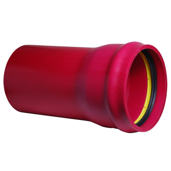 PVC trykkrør SDR 21 røde kloakkpumpeledninger med integrert tetningsring PVC pressure pipe SDR 21 red sewer pressure pipes with integrated sealing ring For rør med diameter 90 mm og mindre: PN 10 ->